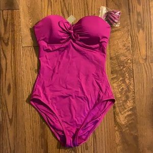 pink malliot one piece swimsuit J.Crew sz2 D-cup